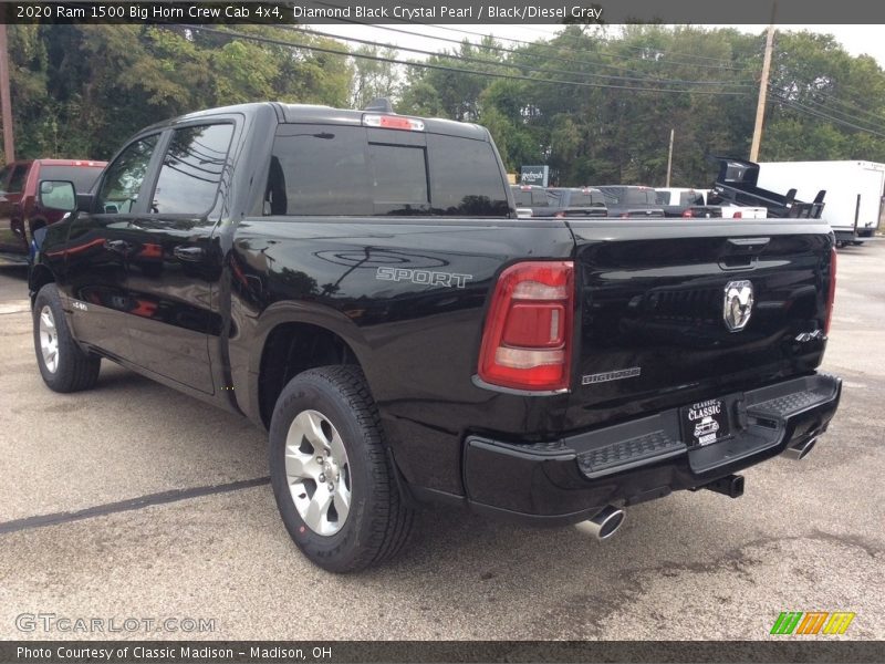 Diamond Black Crystal Pearl / Black/Diesel Gray 2020 Ram 1500 Big Horn Crew Cab 4x4