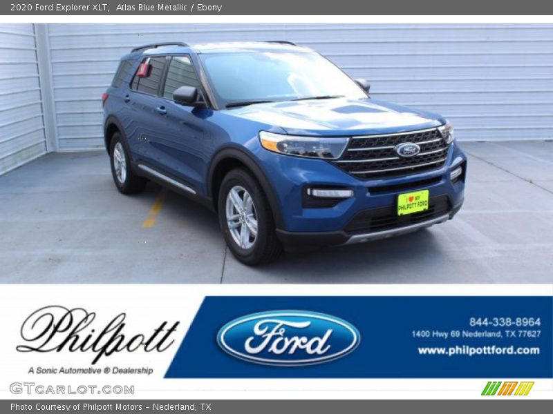 Atlas Blue Metallic / Ebony 2020 Ford Explorer XLT