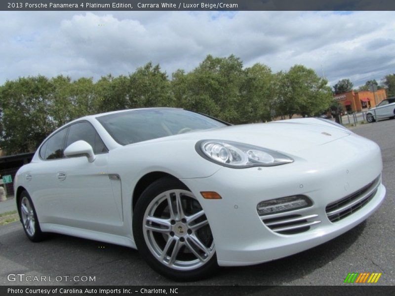 Carrara White / Luxor Beige/Cream 2013 Porsche Panamera 4 Platinum Edition