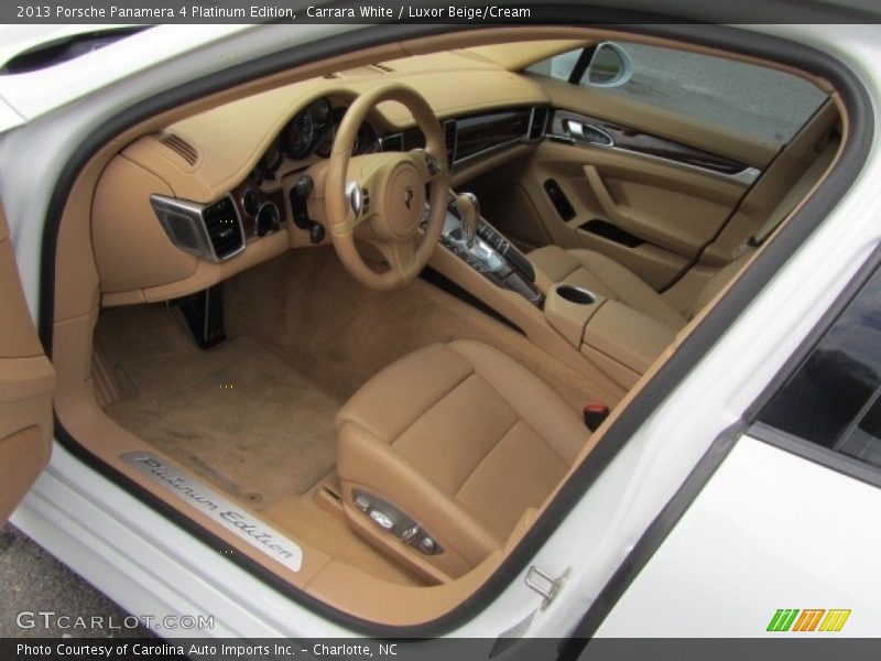 Carrara White / Luxor Beige/Cream 2013 Porsche Panamera 4 Platinum Edition