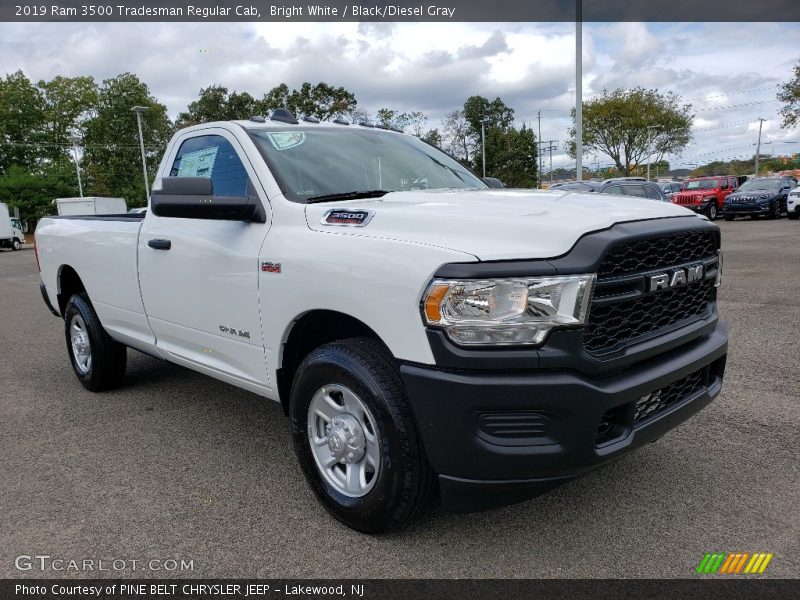 Bright White / Black/Diesel Gray 2019 Ram 3500 Tradesman Regular Cab