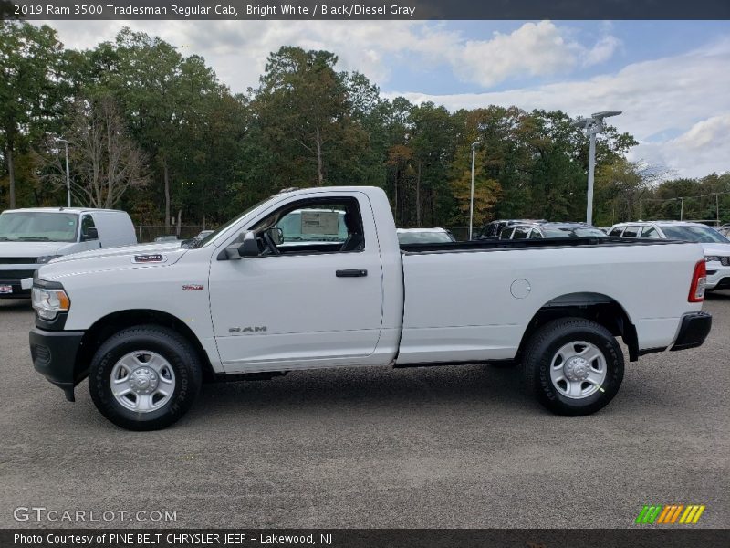 Bright White / Black/Diesel Gray 2019 Ram 3500 Tradesman Regular Cab
