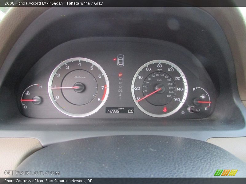 Taffeta White / Gray 2008 Honda Accord LX-P Sedan