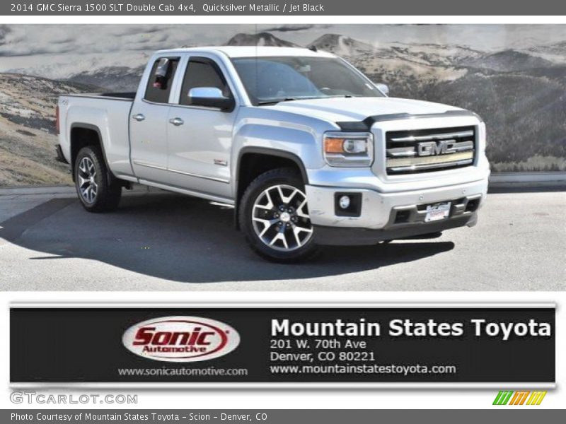 Quicksilver Metallic / Jet Black 2014 GMC Sierra 1500 SLT Double Cab 4x4