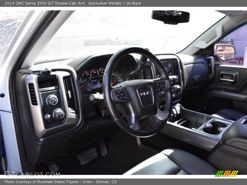 Quicksilver Metallic / Jet Black 2014 GMC Sierra 1500 SLT Double Cab 4x4