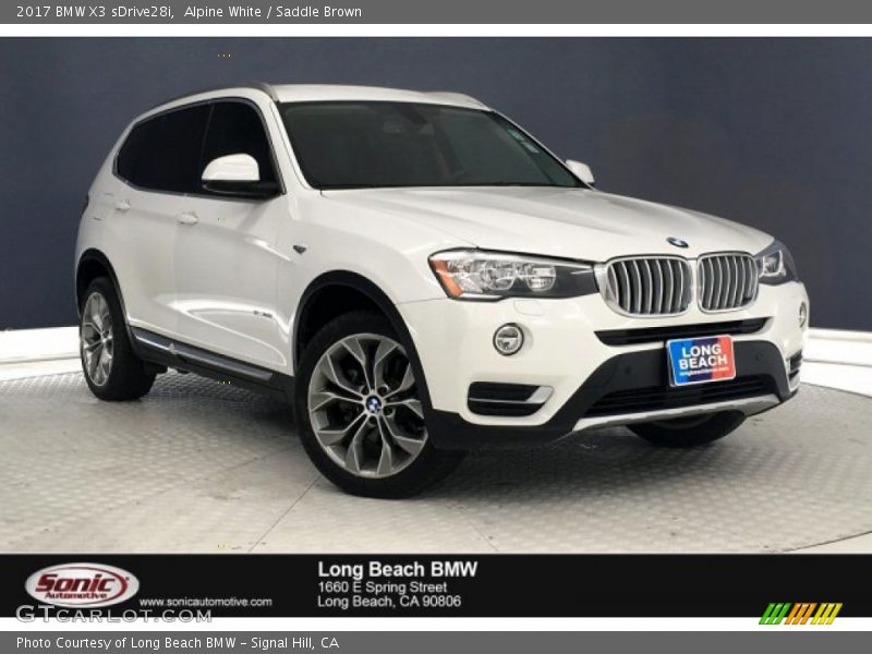 Alpine White / Saddle Brown 2017 BMW X3 sDrive28i