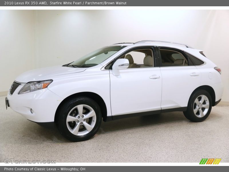 Starfire White Pearl / Parchment/Brown Walnut 2010 Lexus RX 350 AWD