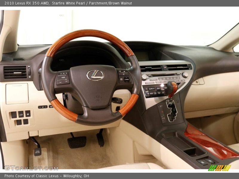 Starfire White Pearl / Parchment/Brown Walnut 2010 Lexus RX 350 AWD