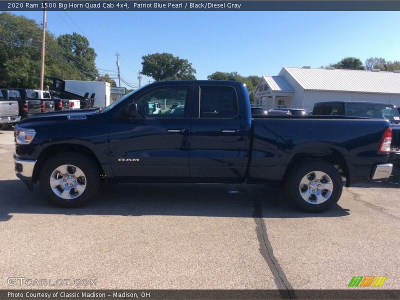 Patriot Blue Pearl / Black/Diesel Gray 2020 Ram 1500 Big Horn Quad Cab 4x4