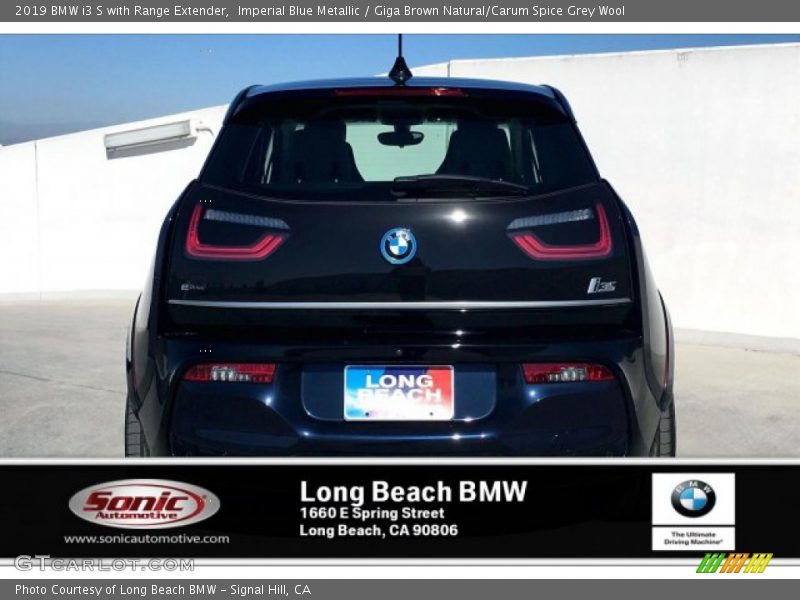Imperial Blue Metallic / Giga Brown Natural/Carum Spice Grey Wool 2019 BMW i3 S with Range Extender