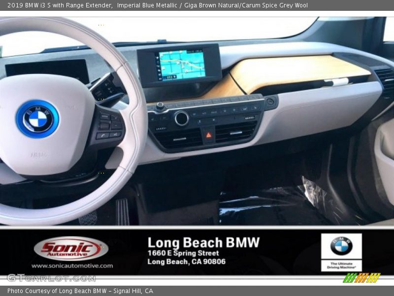 Imperial Blue Metallic / Giga Brown Natural/Carum Spice Grey Wool 2019 BMW i3 S with Range Extender