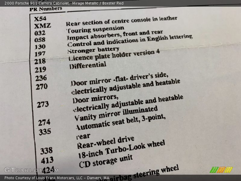 Mirage Metallic / Boxster Red 2000 Porsche 911 Carrera Cabriolet