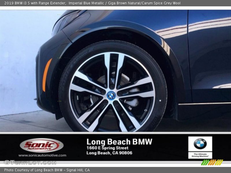 Imperial Blue Metallic / Giga Brown Natural/Carum Spice Grey Wool 2019 BMW i3 S with Range Extender