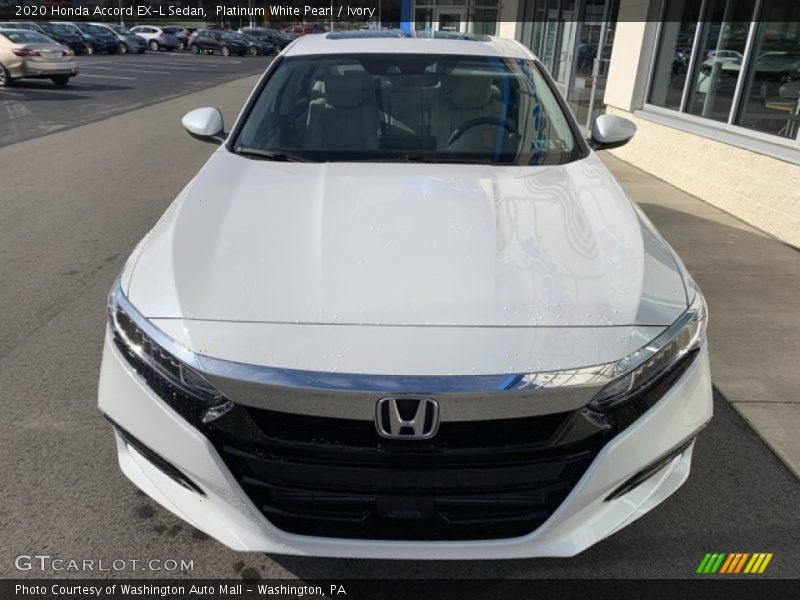 Platinum White Pearl / Ivory 2020 Honda Accord EX-L Sedan