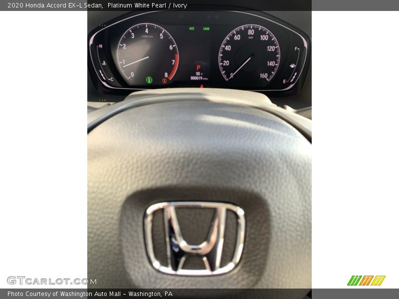 Platinum White Pearl / Ivory 2020 Honda Accord EX-L Sedan