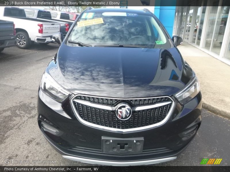 Ebony Twilight Metallic / Ebony 2018 Buick Encore Preferred II AWD