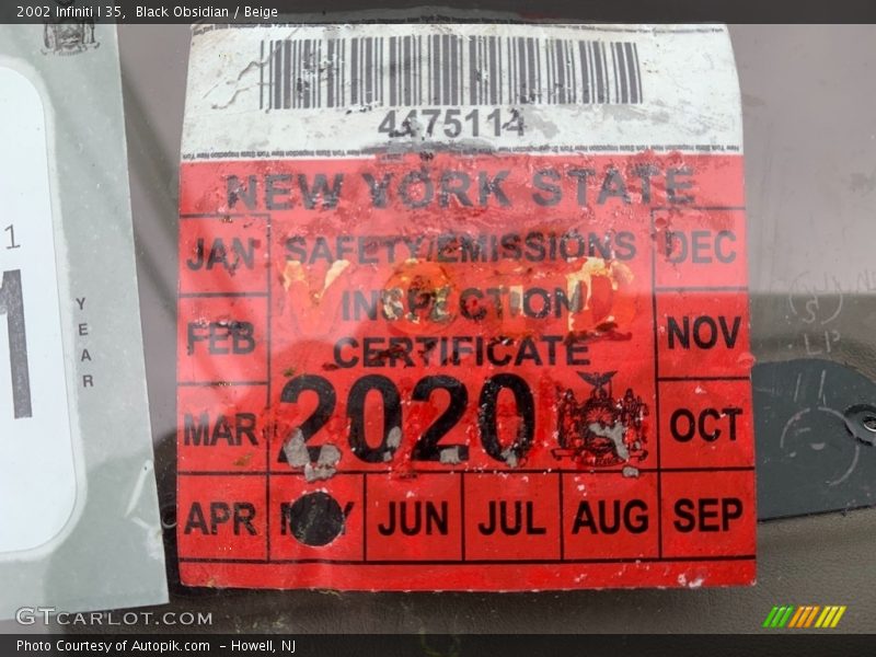 Black Obsidian / Beige 2002 Infiniti I 35