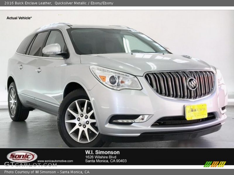 Quicksilver Metallic / Ebony/Ebony 2016 Buick Enclave Leather