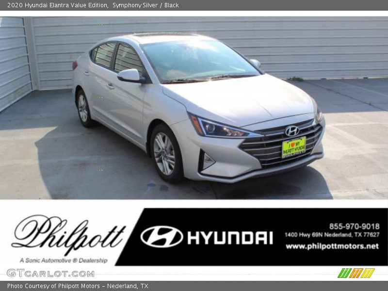 Symphony Silver / Black 2020 Hyundai Elantra Value Edition