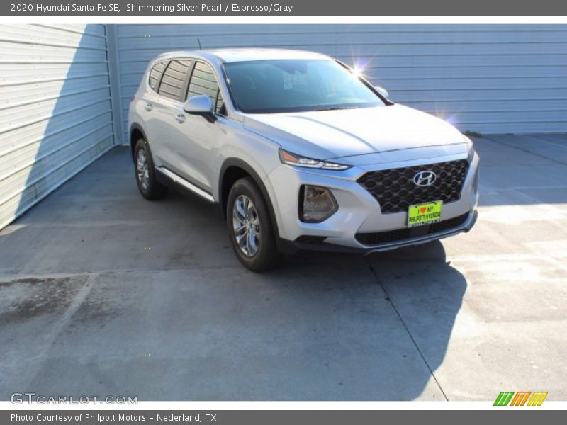 Shimmering Silver Pearl / Espresso/Gray 2020 Hyundai Santa Fe SE