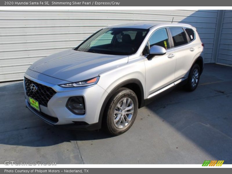 Shimmering Silver Pearl / Espresso/Gray 2020 Hyundai Santa Fe SE