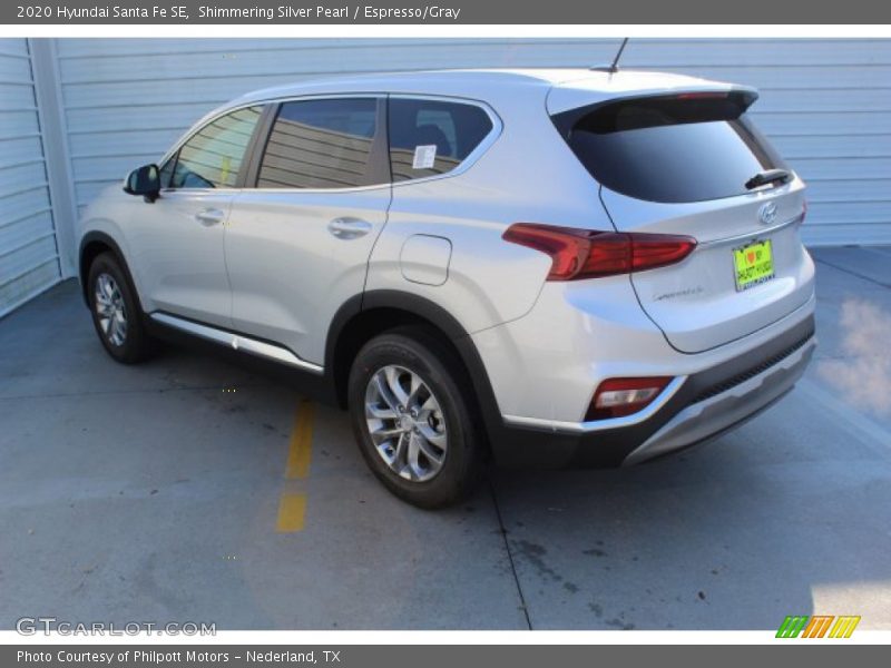 Shimmering Silver Pearl / Espresso/Gray 2020 Hyundai Santa Fe SE