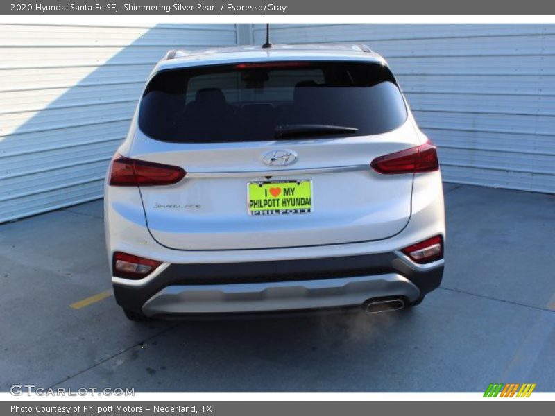 Shimmering Silver Pearl / Espresso/Gray 2020 Hyundai Santa Fe SE
