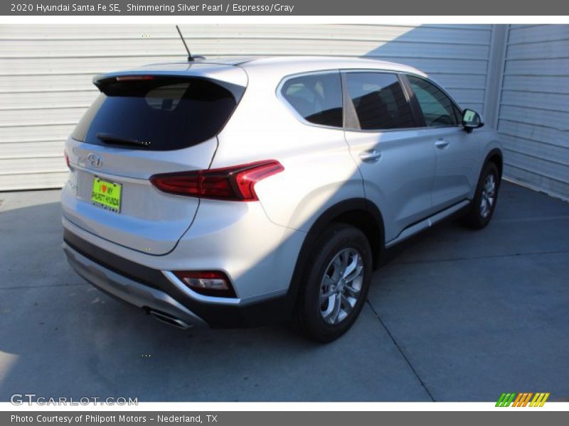 Shimmering Silver Pearl / Espresso/Gray 2020 Hyundai Santa Fe SE