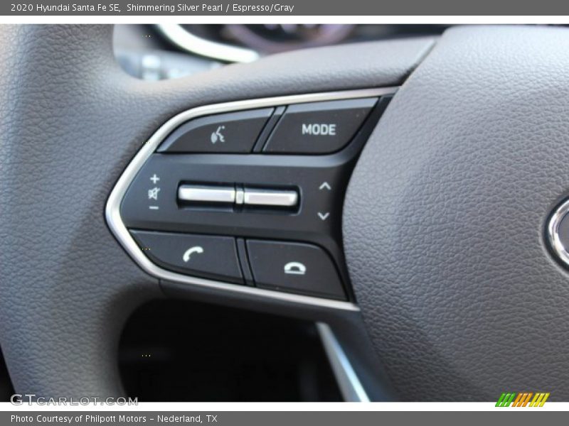 Shimmering Silver Pearl / Espresso/Gray 2020 Hyundai Santa Fe SE