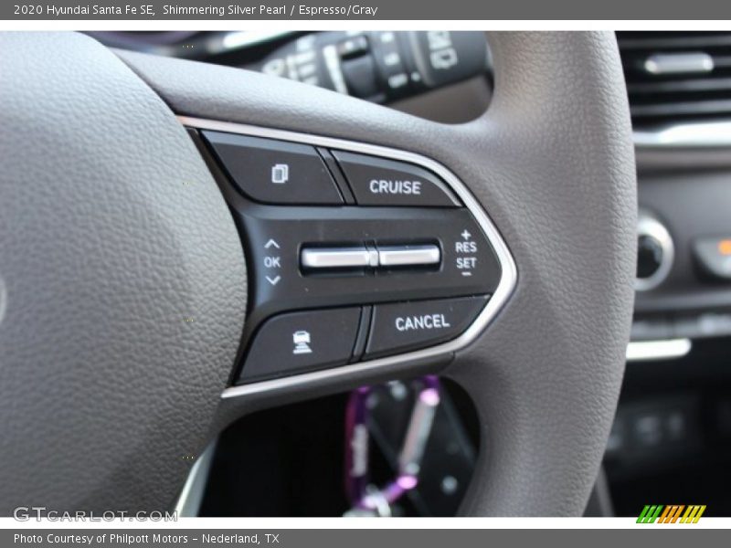 Shimmering Silver Pearl / Espresso/Gray 2020 Hyundai Santa Fe SE