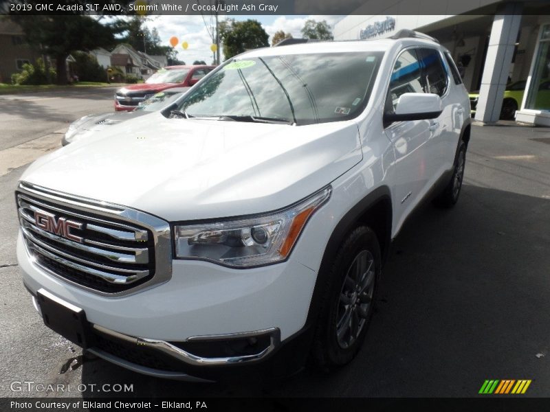Summit White / Cocoa/Light Ash Gray 2019 GMC Acadia SLT AWD