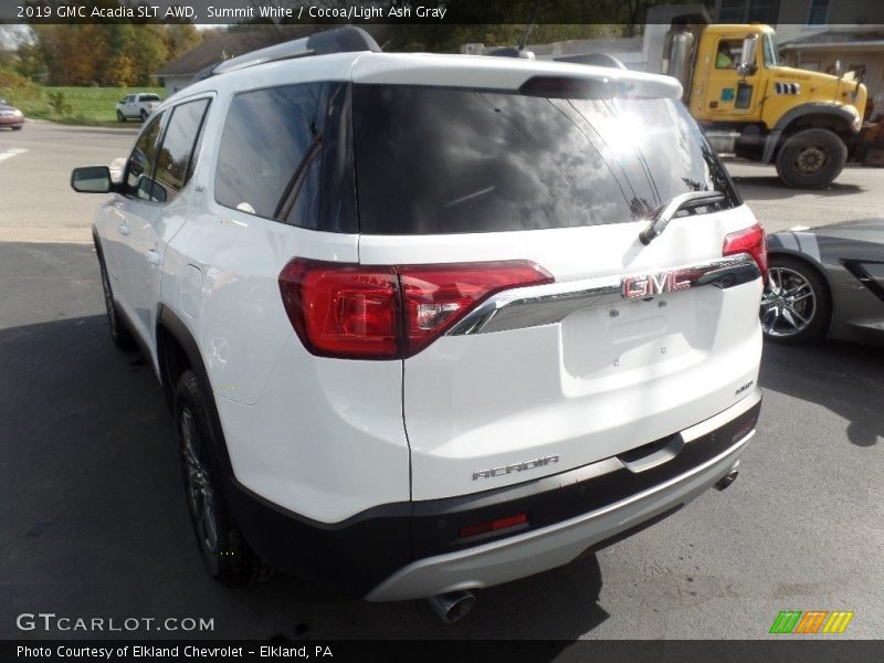 Summit White / Cocoa/Light Ash Gray 2019 GMC Acadia SLT AWD
