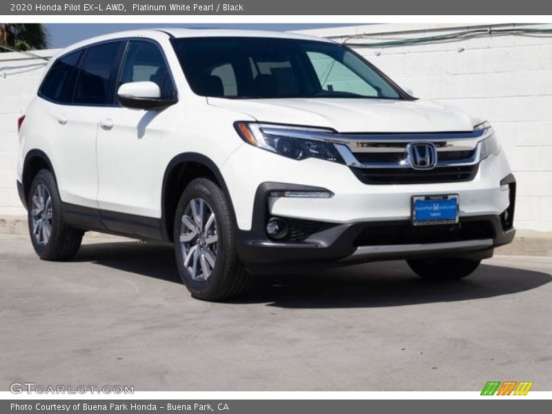 Platinum White Pearl / Black 2020 Honda Pilot EX-L AWD