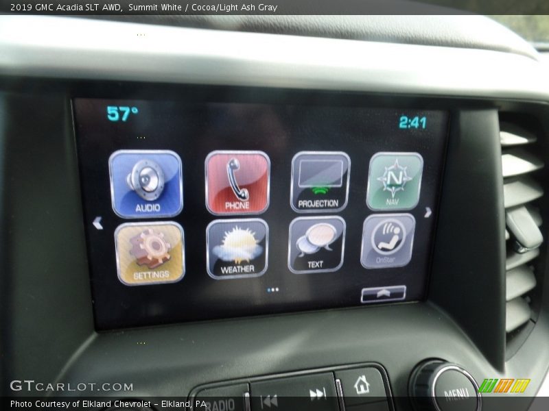 Summit White / Cocoa/Light Ash Gray 2019 GMC Acadia SLT AWD