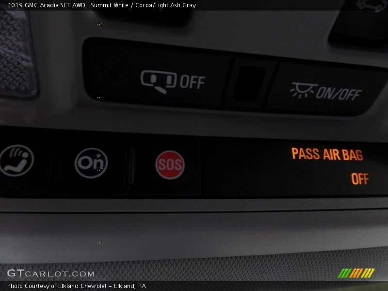 Summit White / Cocoa/Light Ash Gray 2019 GMC Acadia SLT AWD