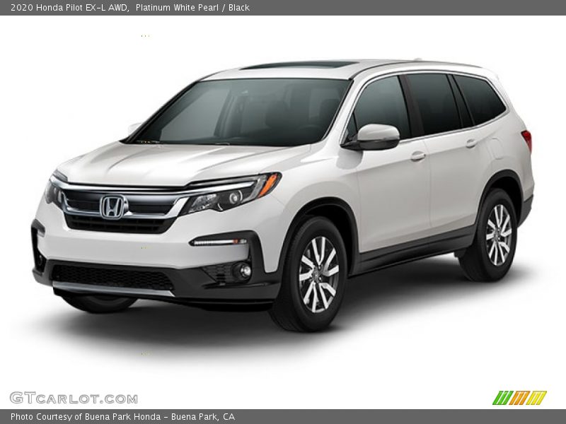 Platinum White Pearl / Black 2020 Honda Pilot EX-L AWD