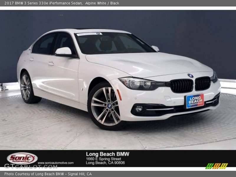 Alpine White / Black 2017 BMW 3 Series 330e iPerfomance Sedan