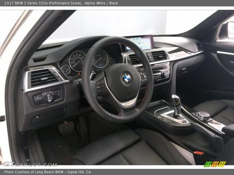 Alpine White / Black 2017 BMW 3 Series 330e iPerfomance Sedan