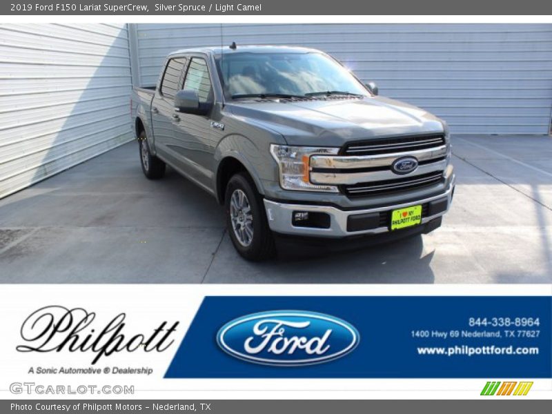 Silver Spruce / Light Camel 2019 Ford F150 Lariat SuperCrew