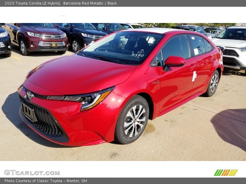 Barcelona Red Metallic / Black 2020 Toyota Corolla LE Hybrid
