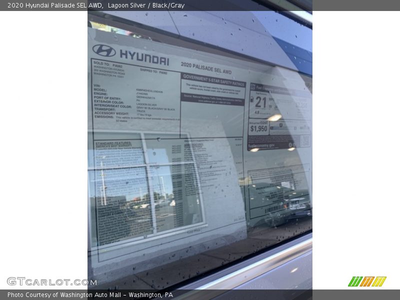 Lagoon Silver / Black/Gray 2020 Hyundai Palisade SEL AWD
