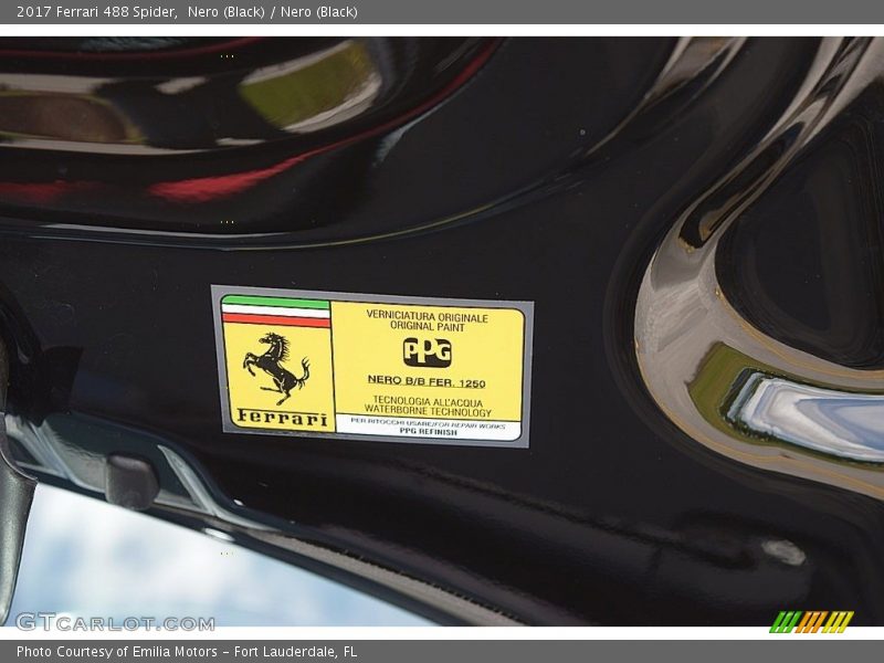 2017 488 Spider  Nero (Black) Color Code Nero 1250