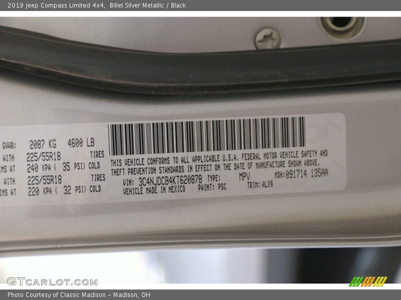 Billet Silver Metallic / Black 2019 Jeep Compass Limited 4x4