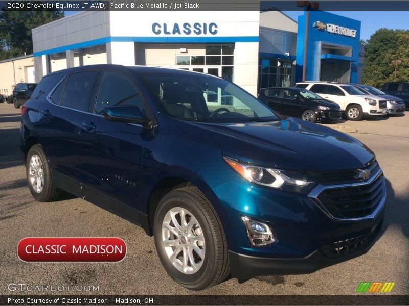 Pacific Blue Metallic / Jet Black 2020 Chevrolet Equinox LT AWD