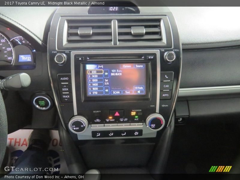 Midnight Black Metallic / Almond 2017 Toyota Camry LE