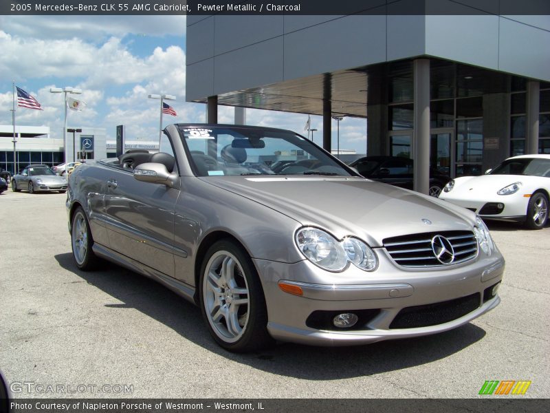 Pewter Metallic / Charcoal 2005 Mercedes-Benz CLK 55 AMG Cabriolet