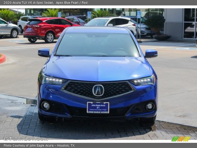 Apex Blue Pearl / Red 2020 Acura TLX V6 A-Spec Sedan