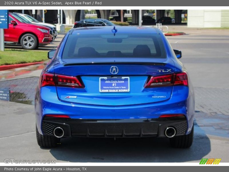 Apex Blue Pearl / Red 2020 Acura TLX V6 A-Spec Sedan