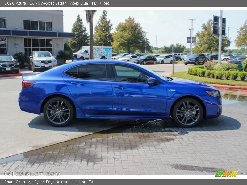 Apex Blue Pearl / Red 2020 Acura TLX V6 A-Spec Sedan