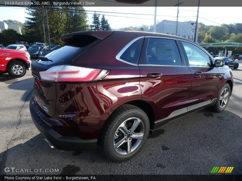Burgundy Velvet / Dune 2019 Ford Edge SEL AWD